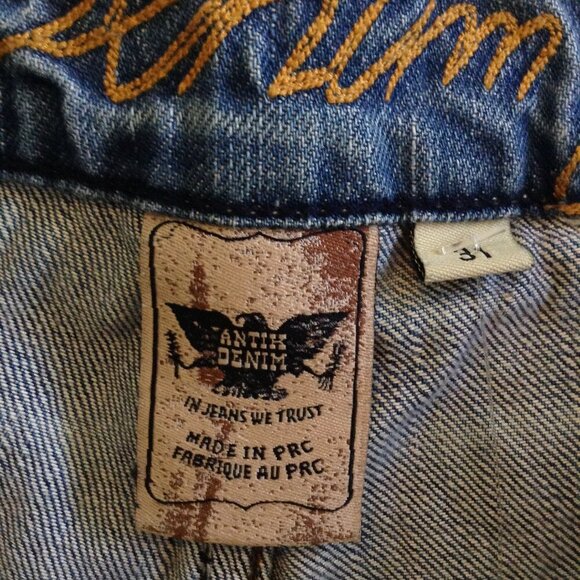 Vtg. Antik Denim, Men's 31, Embellished, Embroidered; Western, Rodeo, Cowboy - Picture 4 of 4